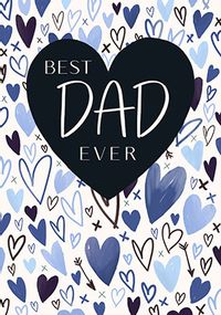 The Best Dad Ever Hearts Father's Day Card