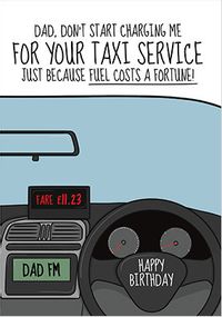 Dad Taxi Service Birthday Card