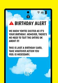 Tap to view Birthday Alert Message Card
