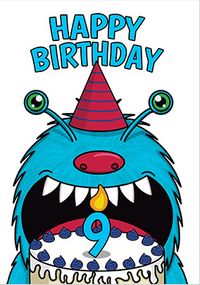 Monster Cake 9TH Birthday Card