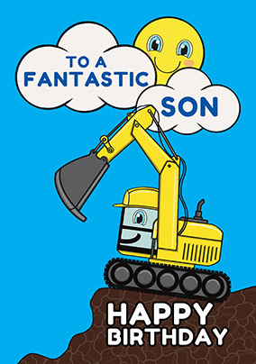 Fantastic Son Digger Birthday Card