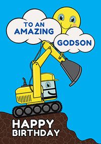 Tap to view Fantastic Godson Digger Birthday Card