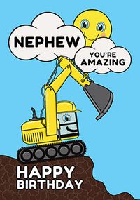 Fantastic Nephew Digger Birthday Card