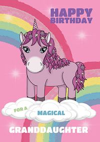Tap to view Granddaughter Unicorn Birthday Card