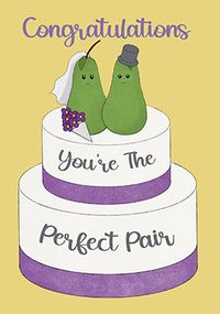 Congratulations Perfect Pear Wedding Card