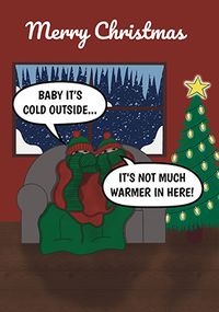 Cold Outside Christmas Card