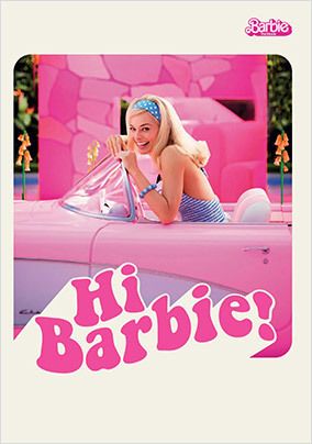 Barbie and Car the Movie Birthday Card