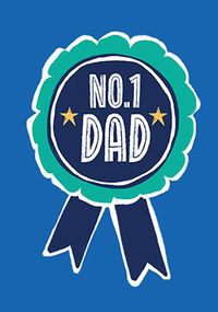 No 1 Dad Rosette Father's Day Card