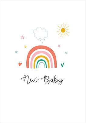 Chasing Rainbows New Baby Card