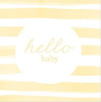 Tap to view Watercolour Yellow Stripes New Baby Card