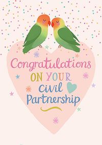 Tap to view Civil Partnership Card - Lovebirds  Card