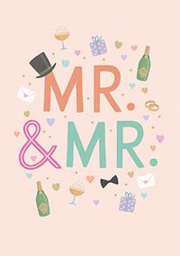 Cute Icons Mr & Mr  Wedding Card