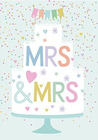 Tiered Cake Mrs & Mrs Wedding Card