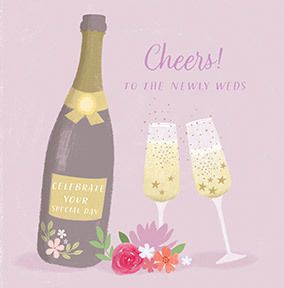 Drinks Champagne Wedding  Card