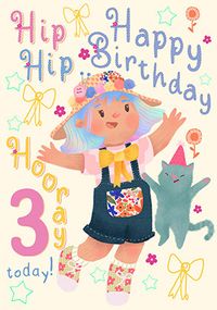 Tap to view Dolly Daydream - 3 Today Birthday Card