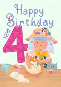 Tap to view Dolly Daydream - 4 Today Birthday Card