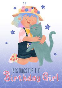 Dolly Daydream - Hugs for the Birthday Girl Card