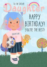 Tap to view Dolly Daydream - Daughter Football Birthday Card