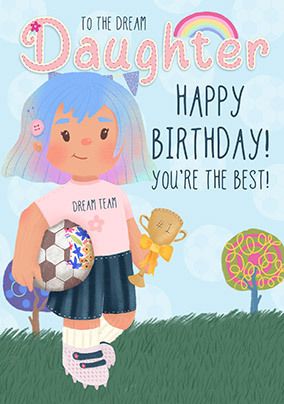Dolly Daydream - Daughter Football Birthday Card