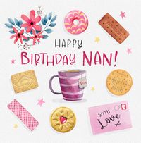 Tap to view Tea and Biscuits Nan Birthday Card
