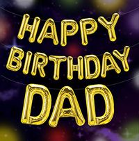 Birthday Balloons Dad Card