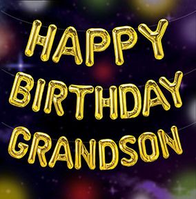 Birthday Balloons Grandson Card
