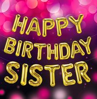 Sister Balloons Birthday Card