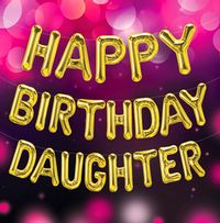 Daughter Balloons Birthday Card