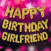 Girlfriend Balloons Birthday Card