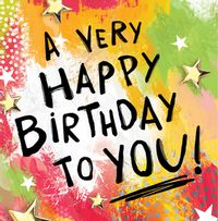 Tap to view A Very Happy Birthday Stars Birthday Card