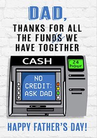 Dad Thanks from All the Funds Father's Day Card