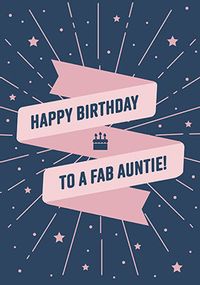 Fab Auntie Banner Birthday Card