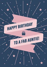 Tap to view Fab Auntie Banner Birthday Card