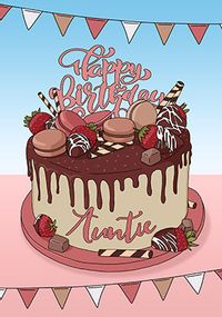 Auntie Chocolate Cake Birthday Card