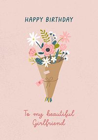 Tap to view Beautiful Girlfriend Flowers Birthday Card