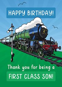 Tap to view First Class Son Birthday Card