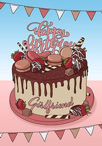 Tap to view Cake Girlfriend Birthday Card