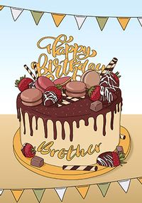 Cake Brother Birthday Card