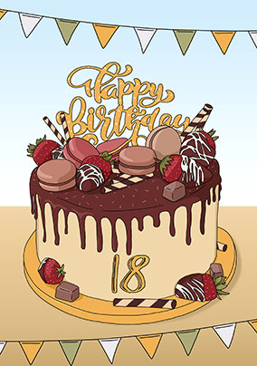 Cake 18th Birthday Card