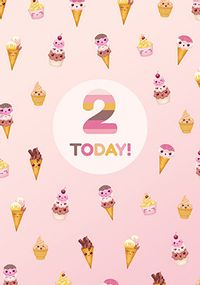 2 Today Ice Cream And Cupcakes Birthday Card