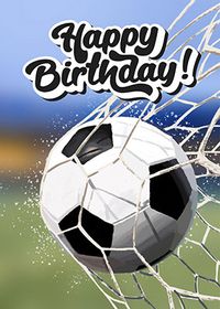 Tap to view Football Goal Happy Birthday Card