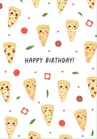 Pizza Party Birthday Card