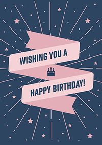Wishing You a Happy Birthday Stars Card