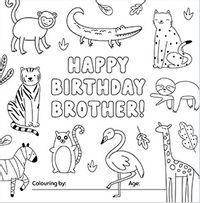 Animals Brother Birthday Card