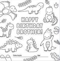Happy Birthday Brother Colour in Card
