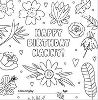 Nan Flowers Birthday Card
