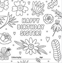 Floral Sister Birthday Card