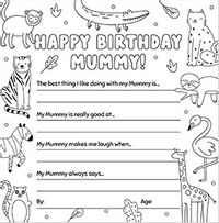 Happy Birthday Mummy Colour in Card