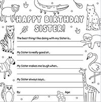 Tap to view Sister Animal Prompts Birthday Card