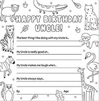 Tap to view Uncle Animal Prompts Birthday Card